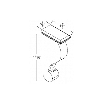 Dove Shaker 3 1/8"W x 13 1/16"H Traditional Corbel