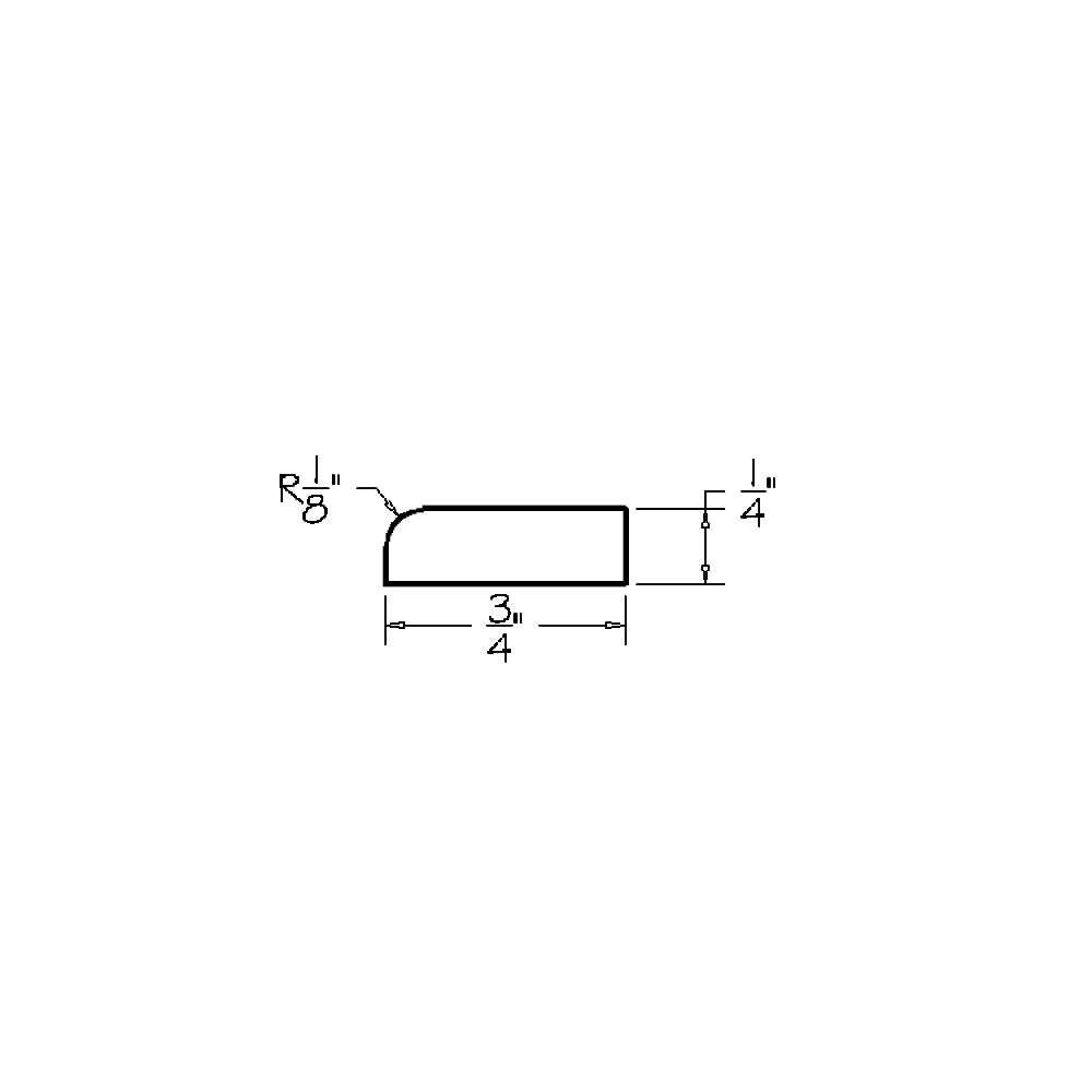 Casselberry Saddle 1/4"D x 3/4"H x 96"W Scribe Moulding