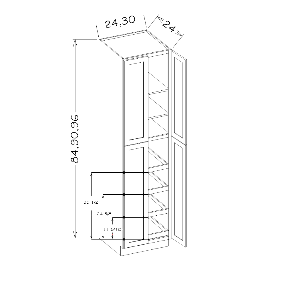 Oxford Sage 30"W x 90"H Utility Cabinet w/ 4 Rollout Trays