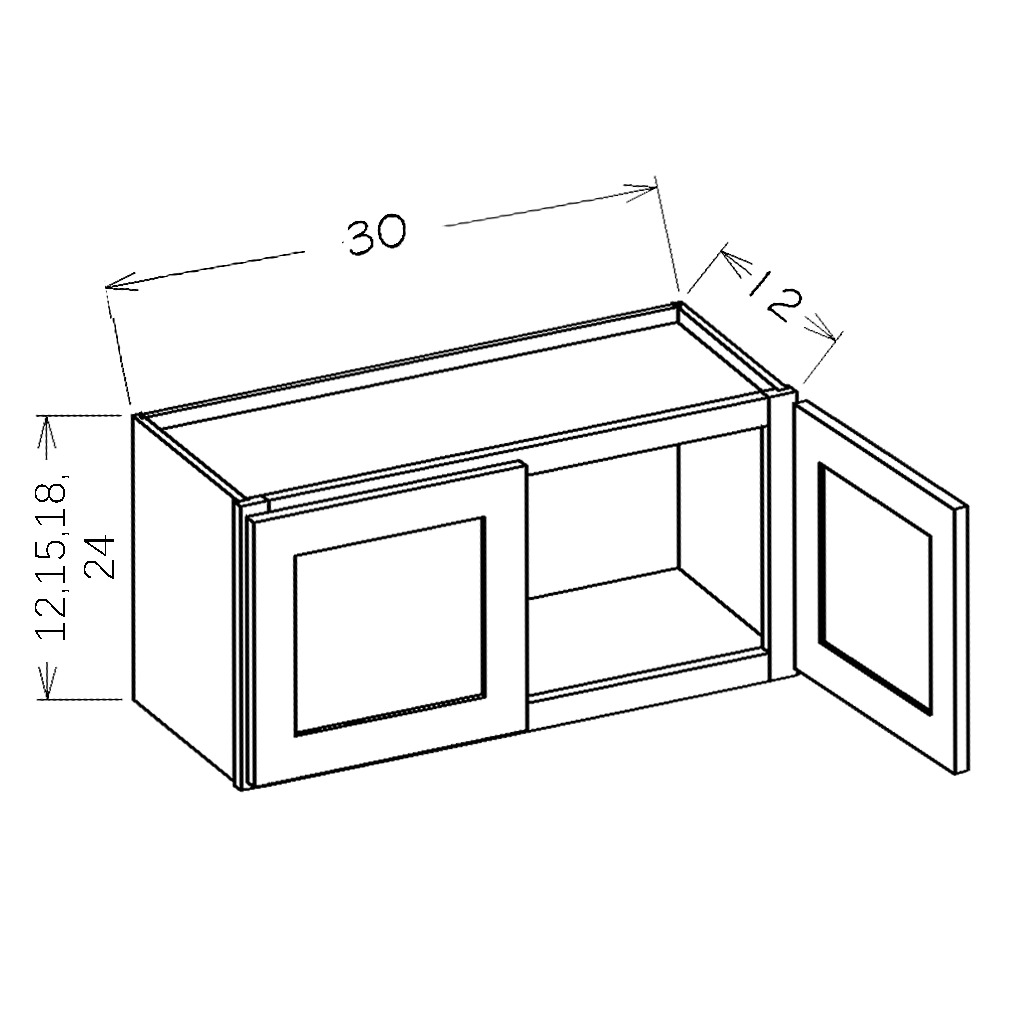 Casselberry Antique White 30"W x 12"H Wall Cabinet