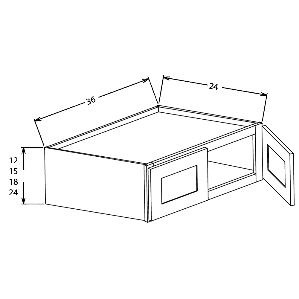 Haven Dune 36"W x 15"H Wall Refrigerator Cabinet