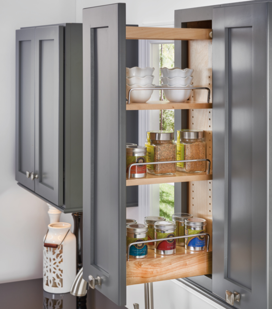 Wall Cabinet Shelf Pullout with Ball Bearing Soft-Close (Fits 9"W x 30"H Wall Cabinet)