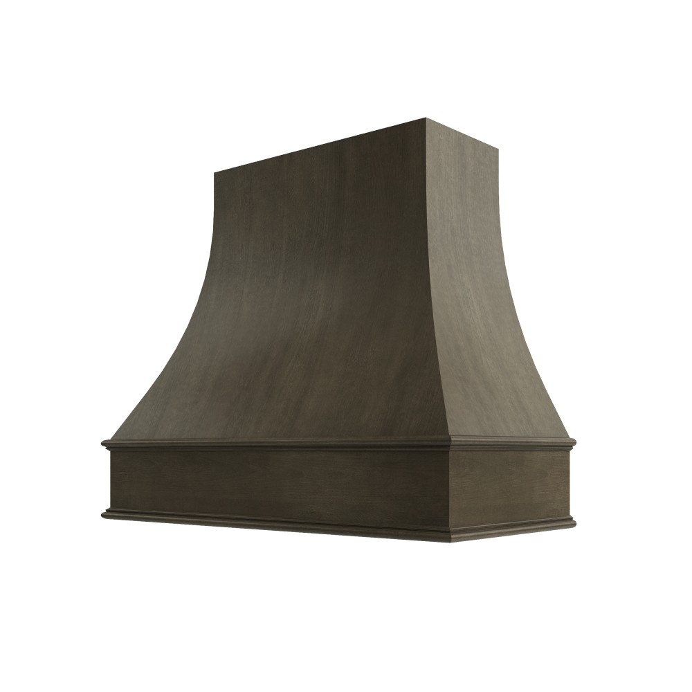 Asheville Wood Range Hood with Curved Front and Classic Moulding