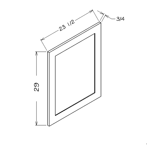 Haven Ember 23-1/2"W x 29"H Base Decorative End Panel
