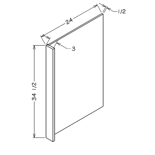 Oxford Sage 3"W x 34 1/2"H Dishwasher Return Panel