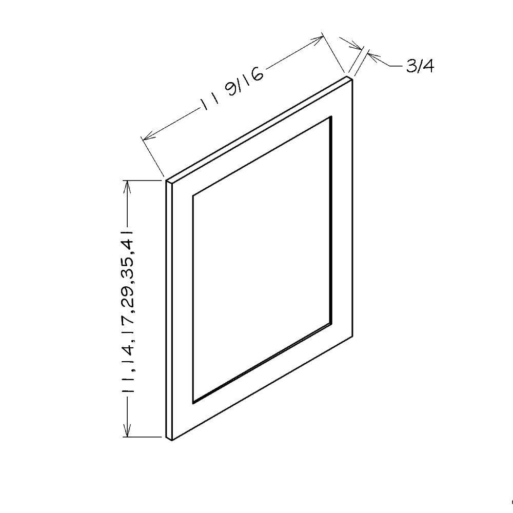 Oxford Mist 11-1/2"W x 41"H Wall Decorative Door Panel