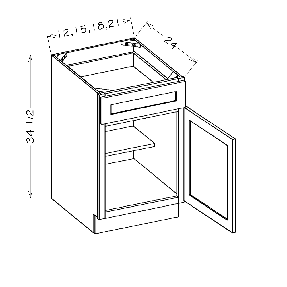 Oxford Toffee 18" Base Cabinet