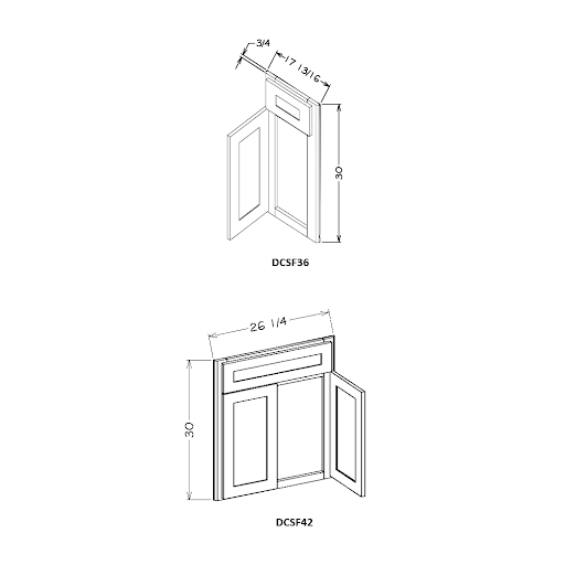 Dove Shaker 36" Diagonal Sink Front