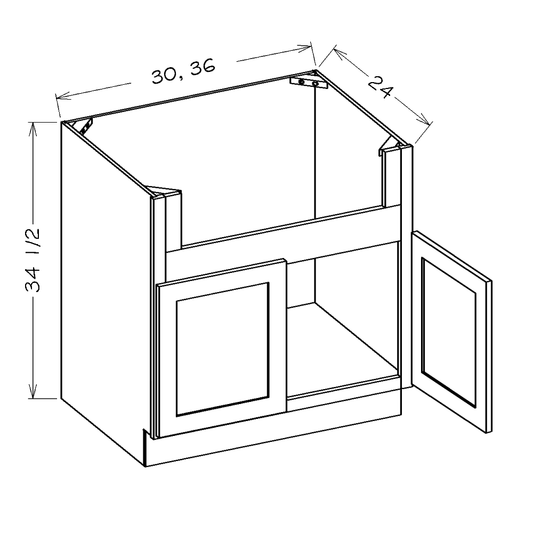 Casselberry Saddle 36" Farmhouse Sink Base Cabinet
