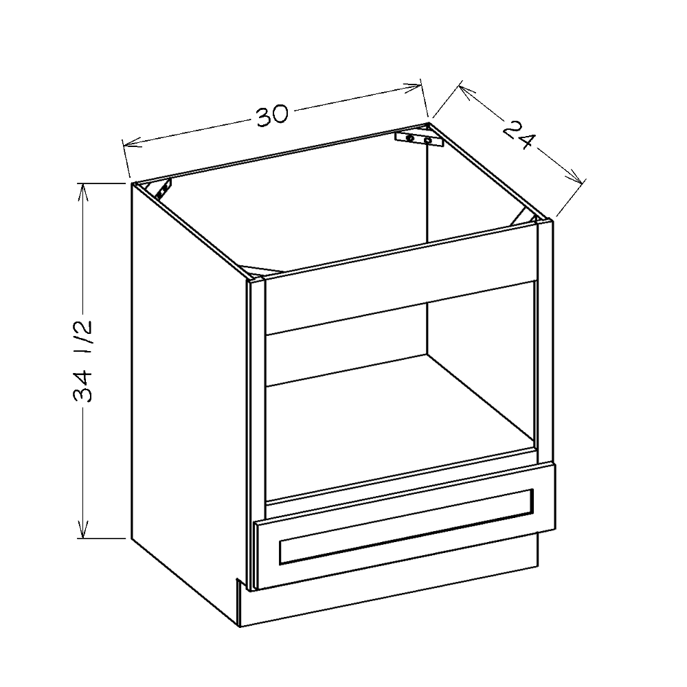 Antique White Shaker 30" Microwave Base Cabinet