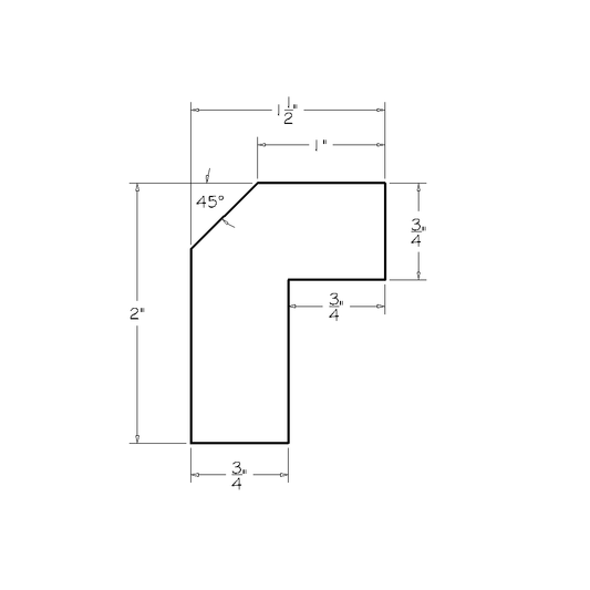 Dove Shaker 8' Angle Light Rail Molding
