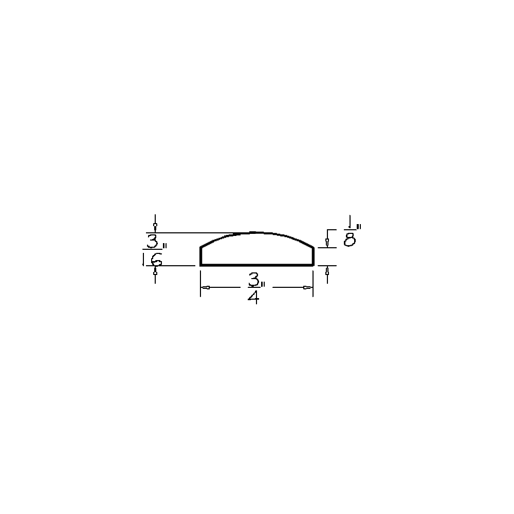 Dove Shaker 3/16"D x 3/4"H x 96"W Batten Moulding