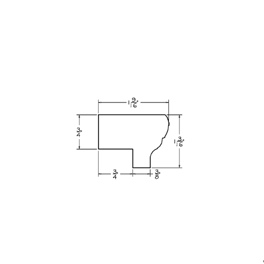 Dove Shaker 8' Light Rail Molding