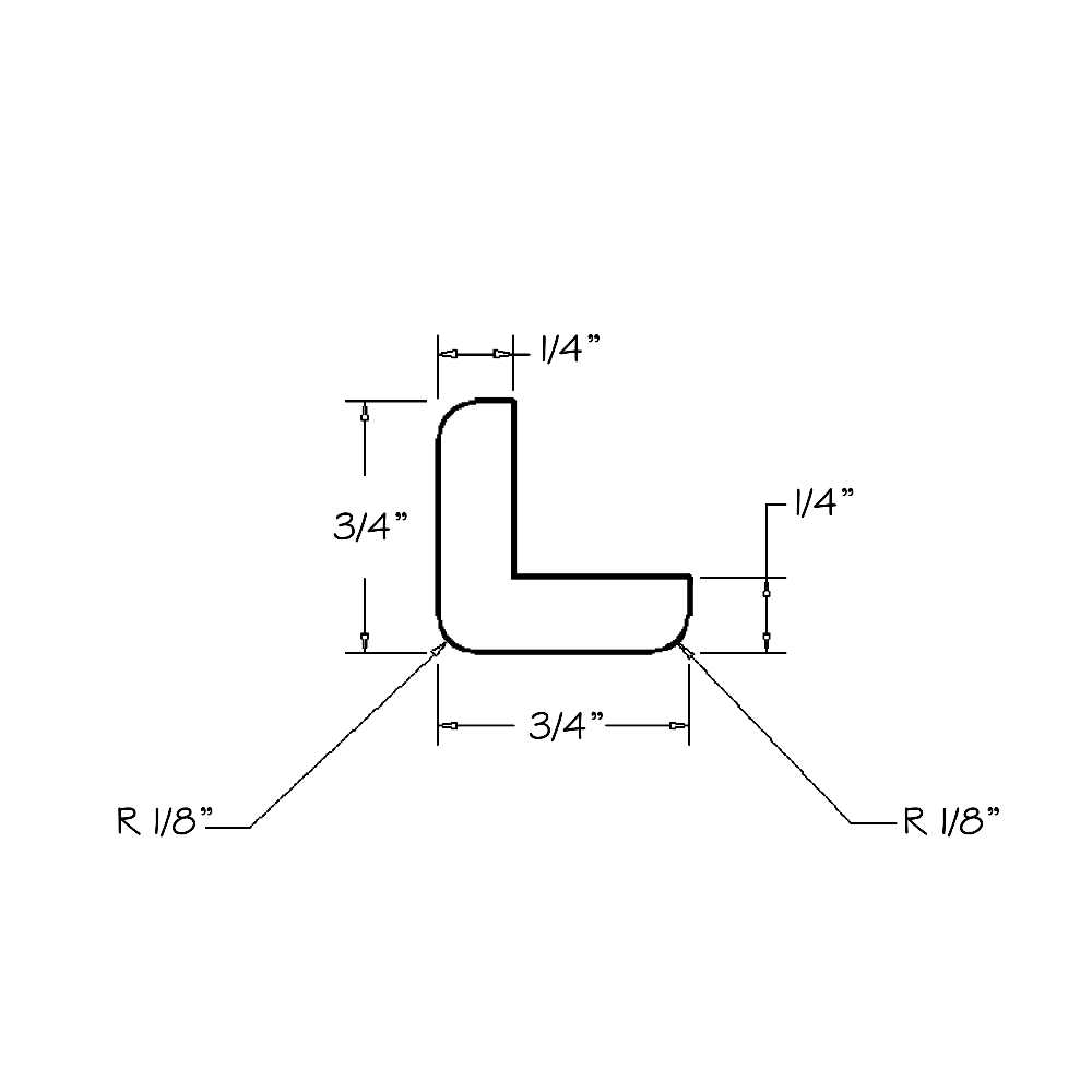 Dove Shaker 96"W x 3/4"H x 1/4"D Outside Corner Moulding