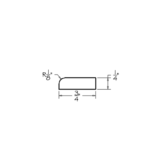 Oxford White 1/4"D x 3/4"H x 96"W Scribe Moulding