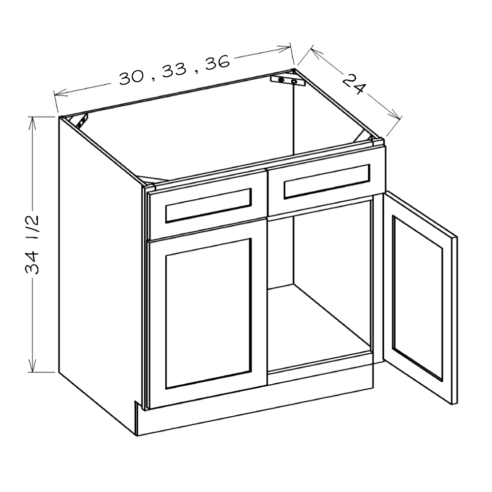 Dove Shaker 36" Sink Base