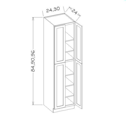 Casselberry Antique White 24"W x 90"H Wall Pantry