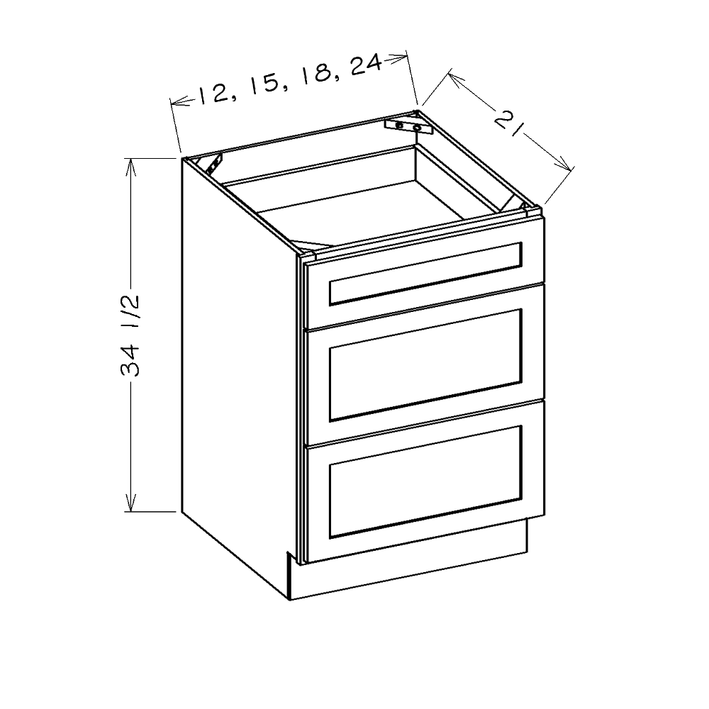 Dove Shaker 15" Vanity Drawer Base