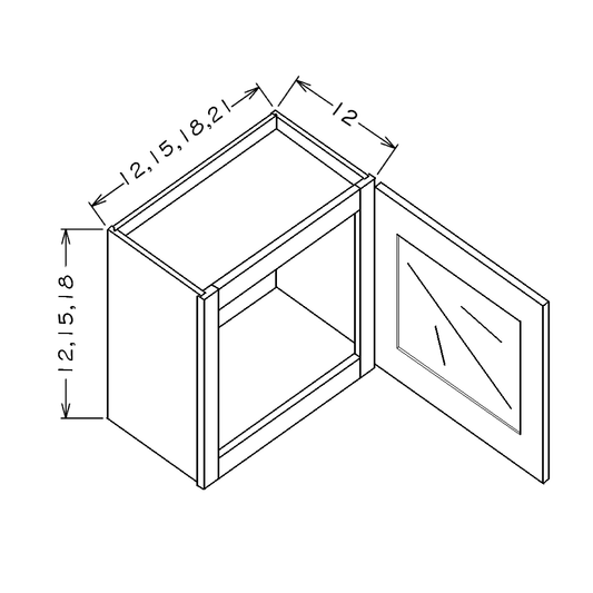 Dove Shaker 21" W x 18" H Stacker Wall Glass Door Cabinet with Finished Interior