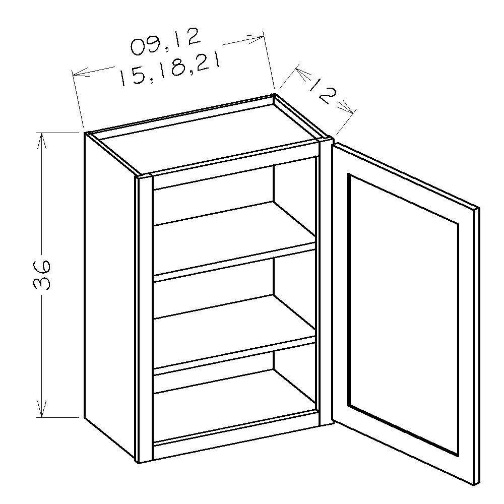 Oxford White 9"W x 36"H Wall Cabinet