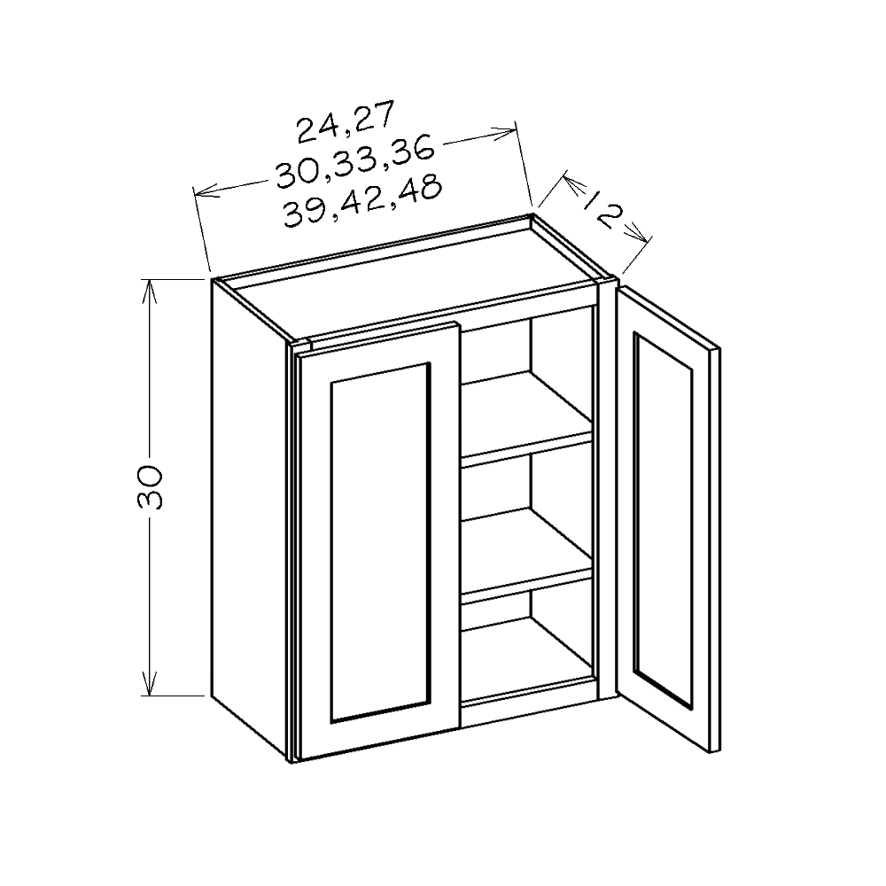 Oxford Sage 24"W x 30"H Wall Cabinet