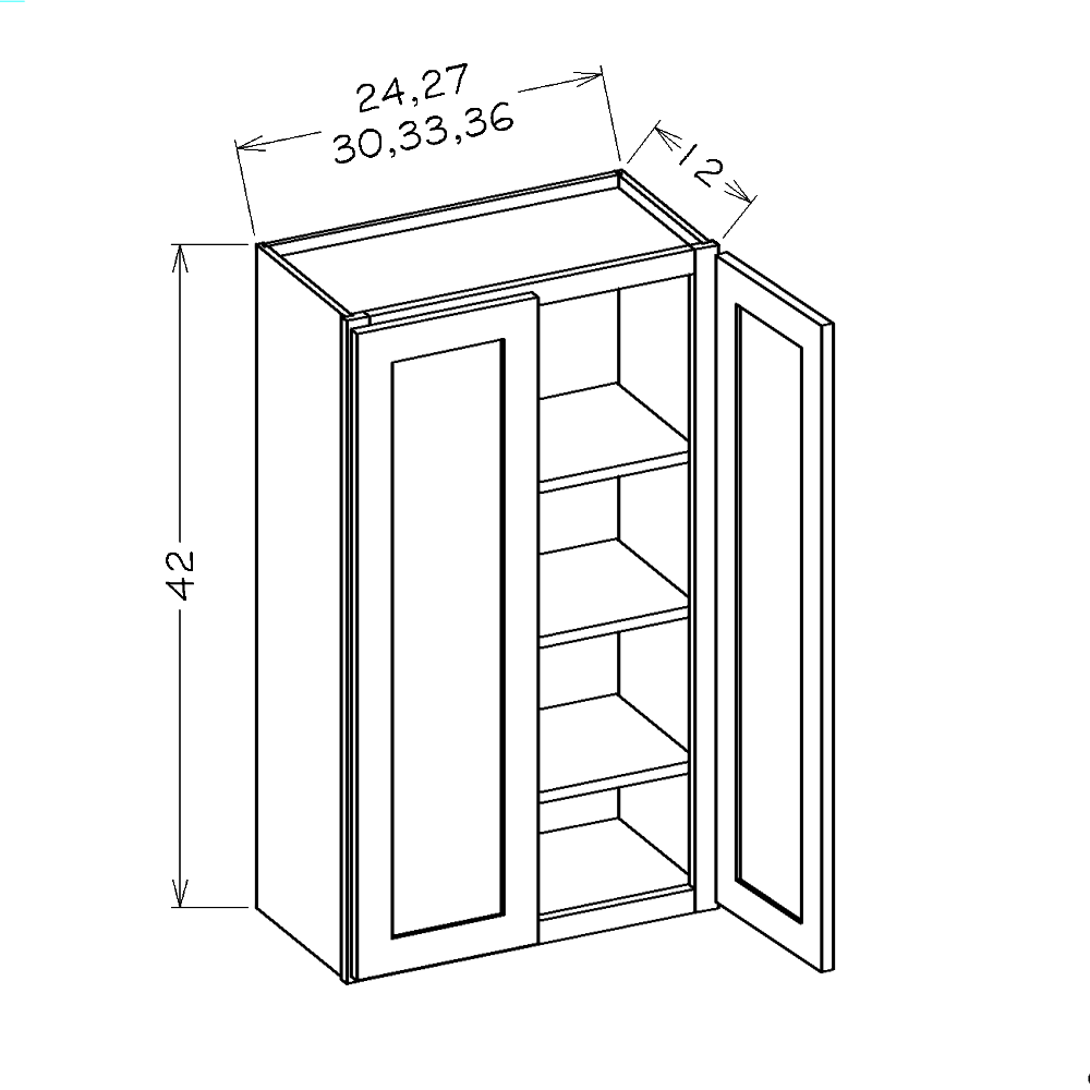 Haven Ember 33"W x 42"H Wall Cabinet