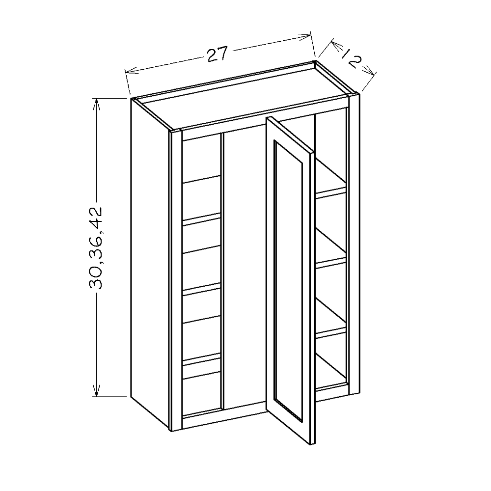 Casselberry Antique White 27"W x 42"H Wall Blind Corner Cabinet