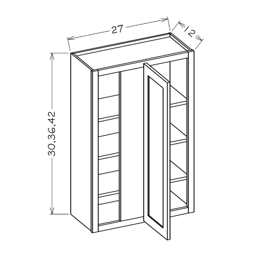 Casselberry Antique White 27"W x 42"H Wall Blind Corner Cabinet