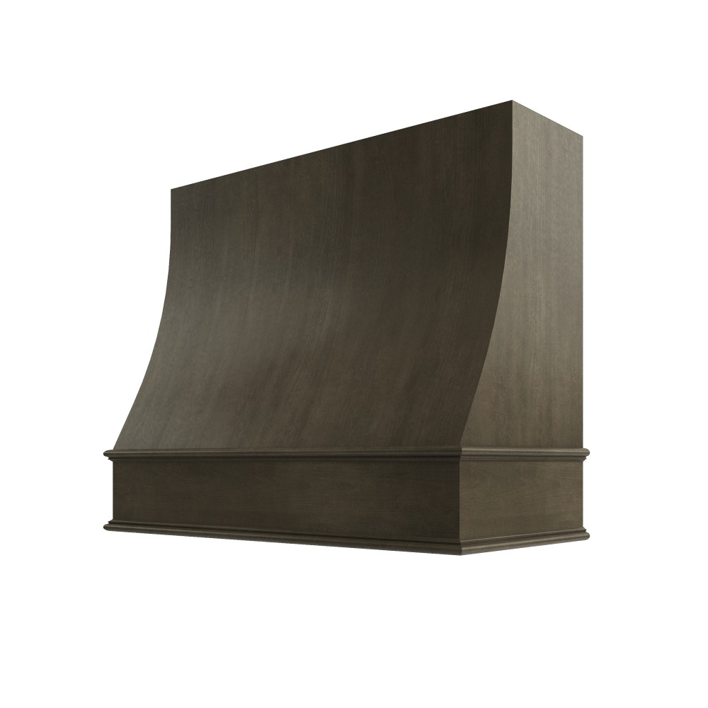 Charlotte Wood Range Hood with Sloped Front and Classic Moulding