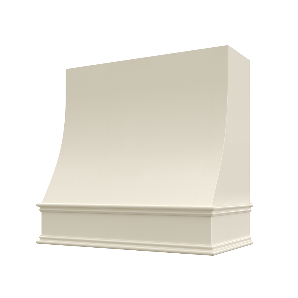 Charlotte Wood Range Hood with Sloped Front and Classic Moulding