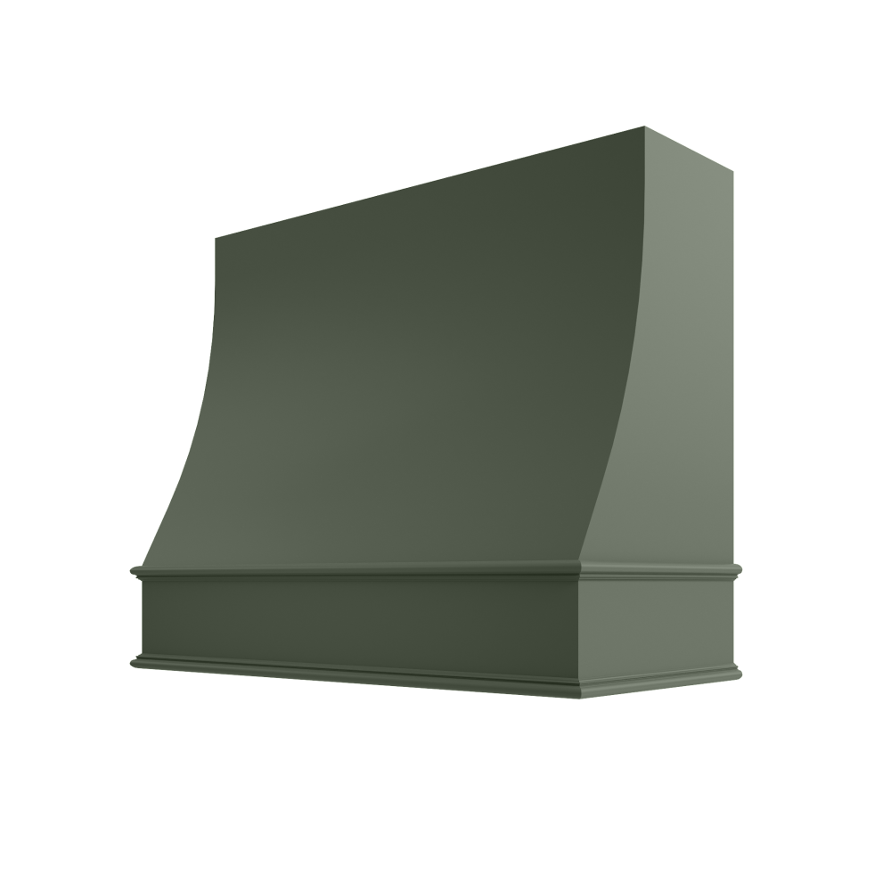 Charlotte Wood Range Hood with Sloped Front and Classic Moulding