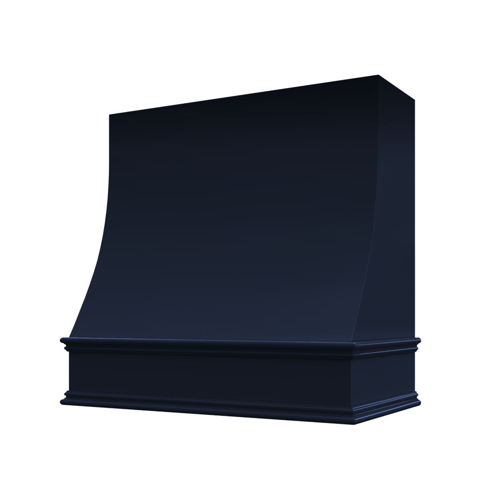 Charlotte Wood Range Hood with Sloped Front and Classic Moulding