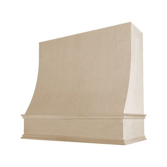 Charlotte Wood Range Hood with Sloped Front and Classic Moulding