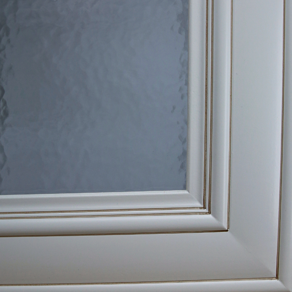 Hammered Glass Door Insert for Casselberry W1530GD close up