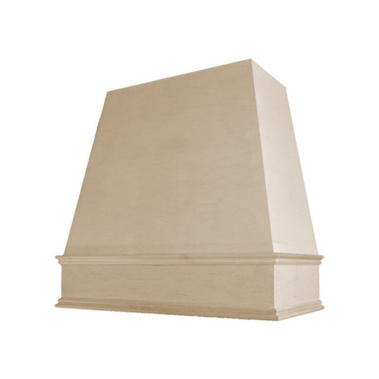 Raleigh Wood Range Hood with Tapered Front and Classic Moulding