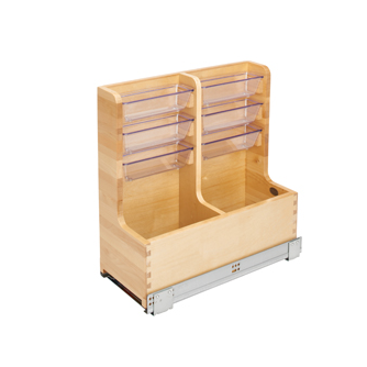 Vanity Cabinet L-Shaped Pullout Organizer w/ Blum Soft-Close (Fits 24" Vanity Sink Base)