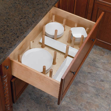 Trimmable Wood Peg Drawer System w/ 16 pegs