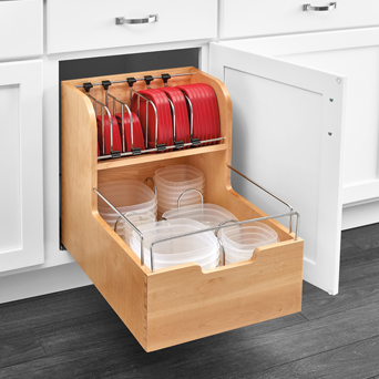 Base Cabinet Food Storage Container Organizer (Fits 18" Base)