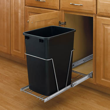 Bottom Mount Wire Pullout w/ Single 35qt. Waste Container