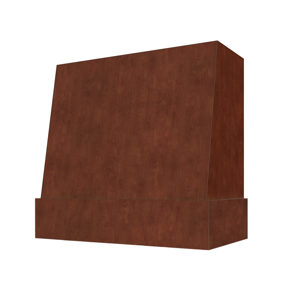 Wilmington Wood Range Hood with Angled Front and Matching Maple Band