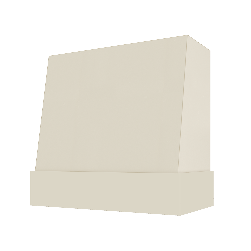 Wilmington Wood Range Hood with Angled Front and Matching Maple Band