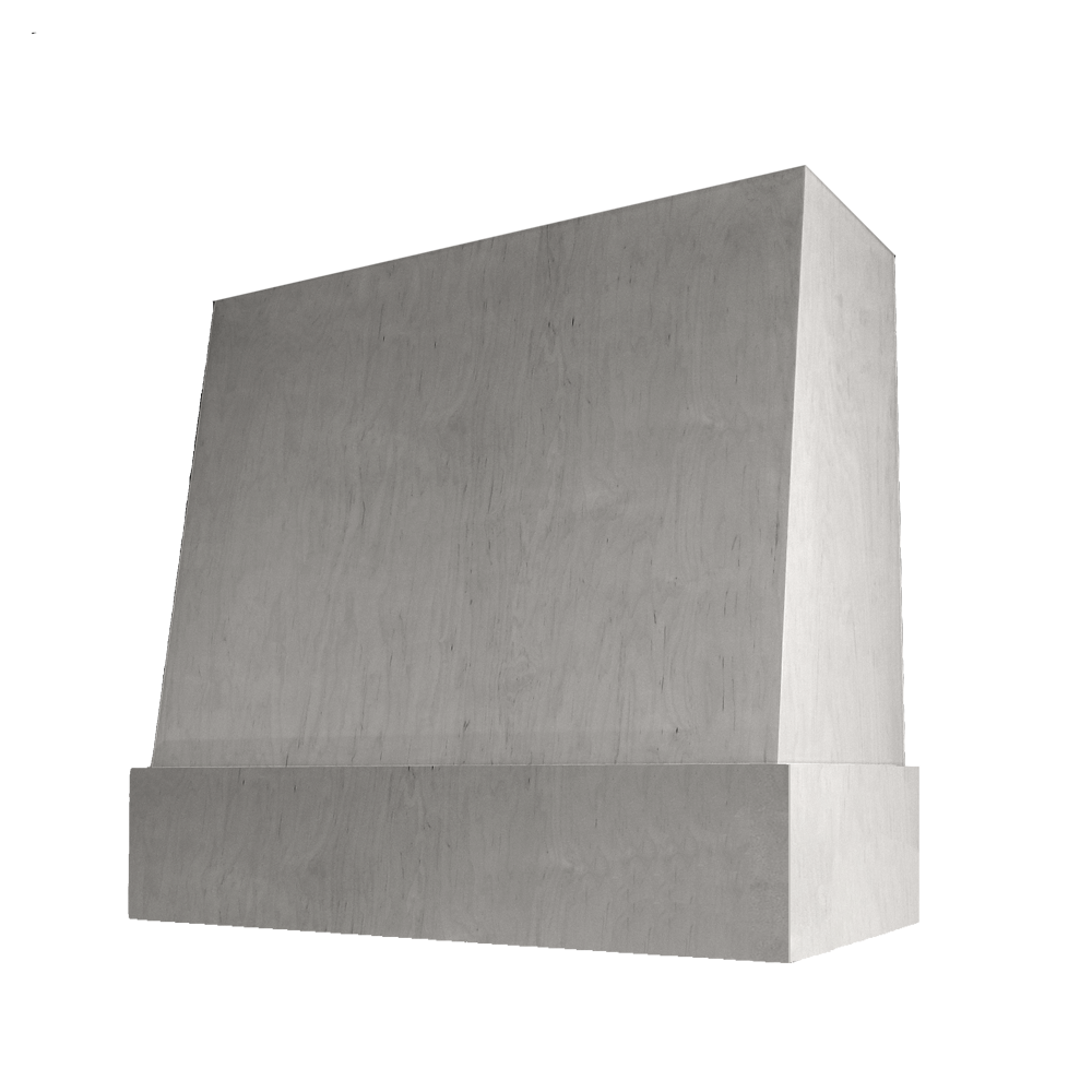 Wilmington Wood Range Hood with Angled Front and Matching Maple Band