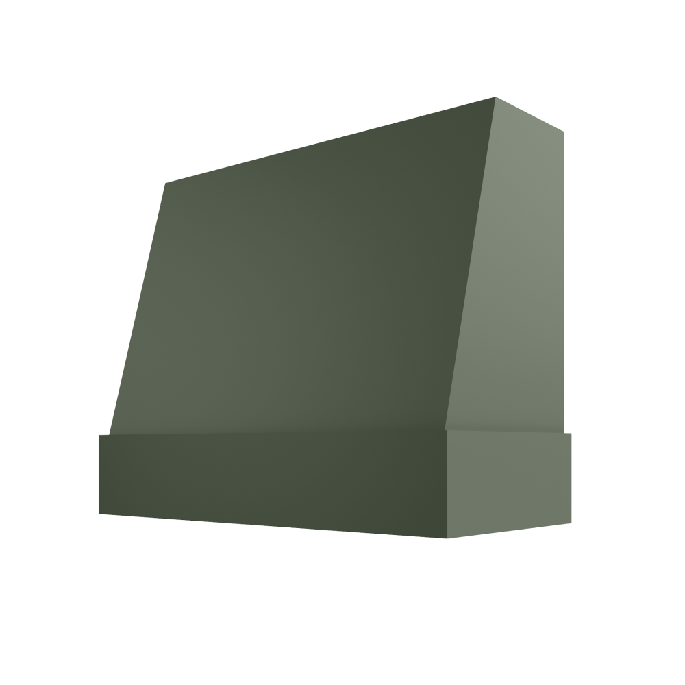 Wilmington Wood Range Hood with Angled Front and Matching Maple Band
