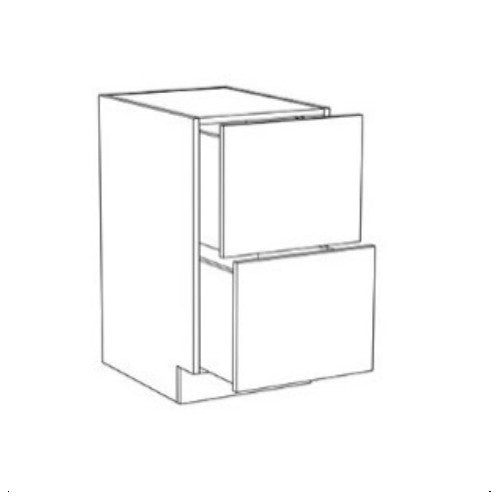 Whisper Blue Shaker 36" Two Drawers Base Cabinet