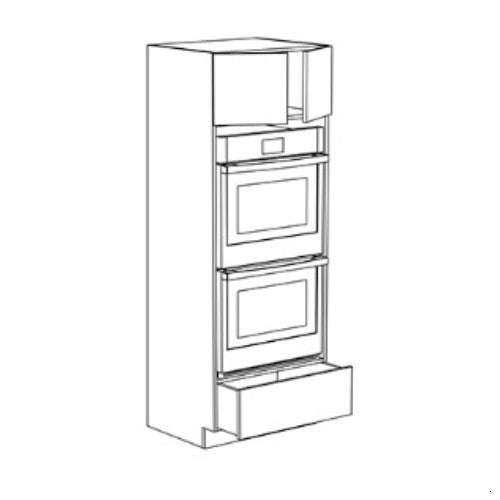 Forest Green Shaker 30" W x 96" H Double Oven Cabinet