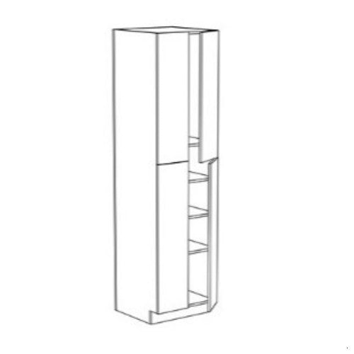 Whisper Blue Shaker 30" W x 96" H Double Door Pantry Cabinet